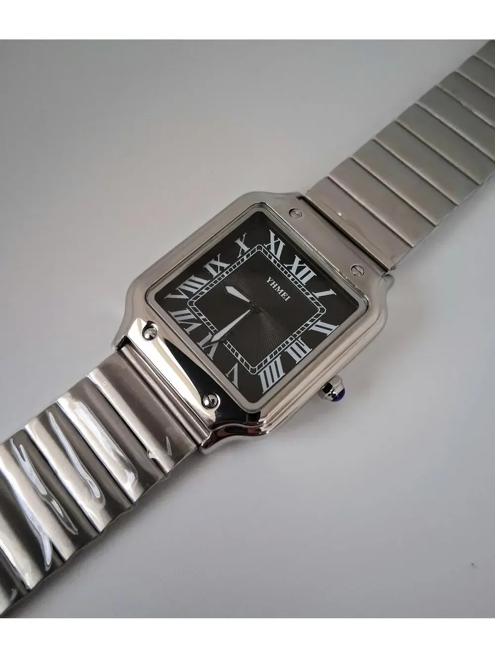 Men's Luxury Square Dial Stainless‎ Black Watch